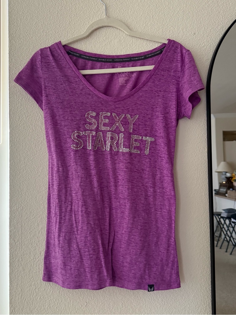 Victoria’s Secret Supermodel Essentials Sexy Starlet Rhinestone Tee M Y2K Purple